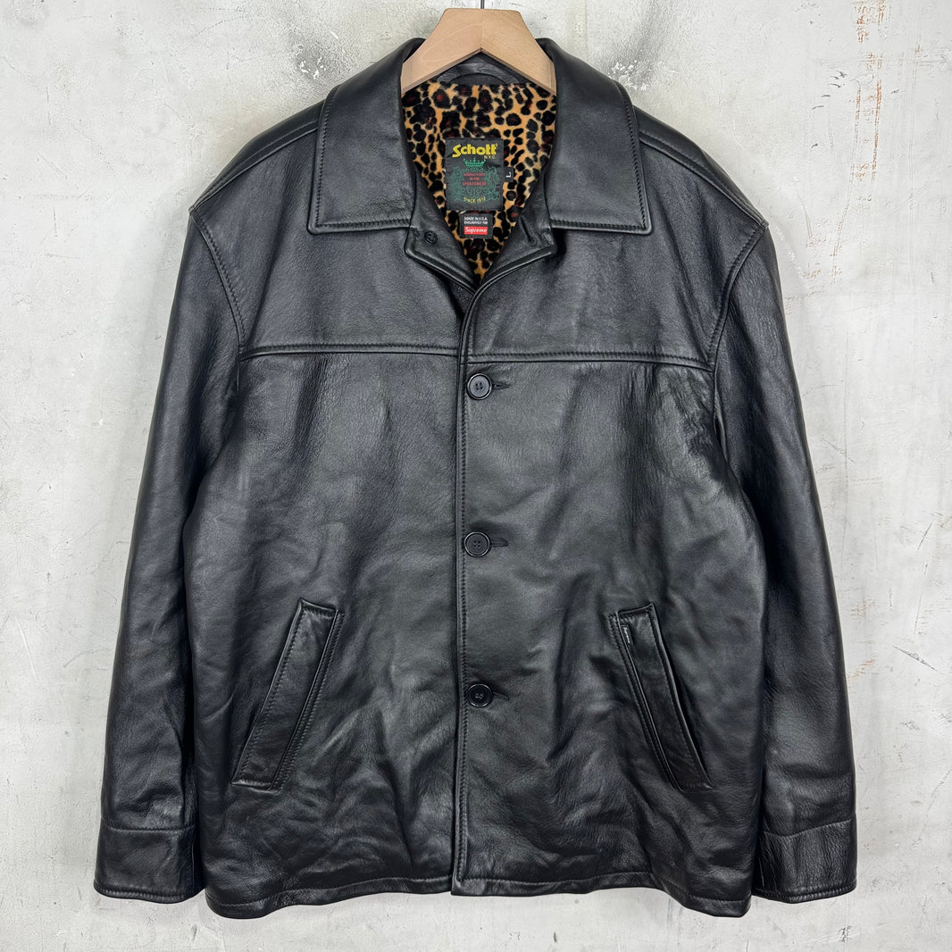 Supreme x Schott Leopard Lined Car Coat