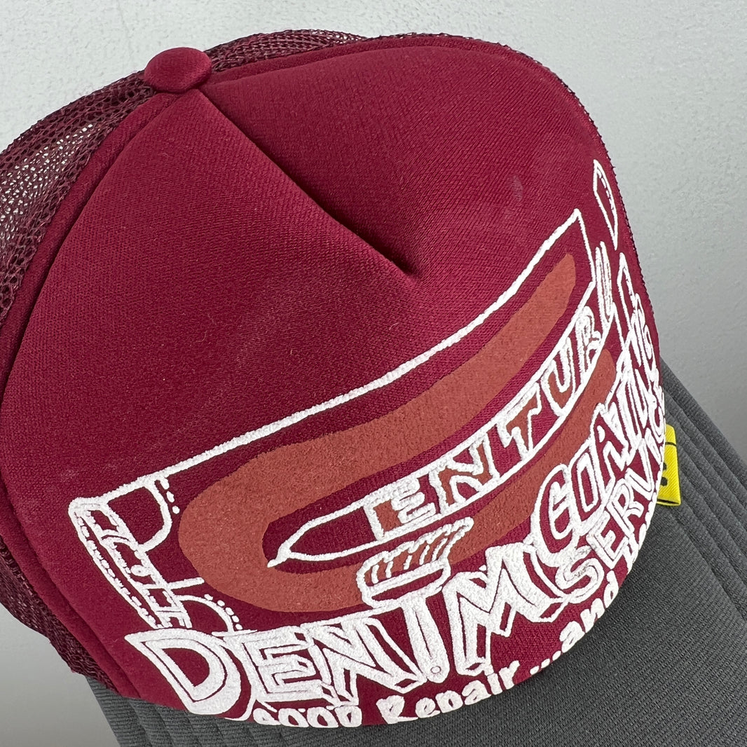 Kapital Maroon Denim Coating Service Trucker Hat