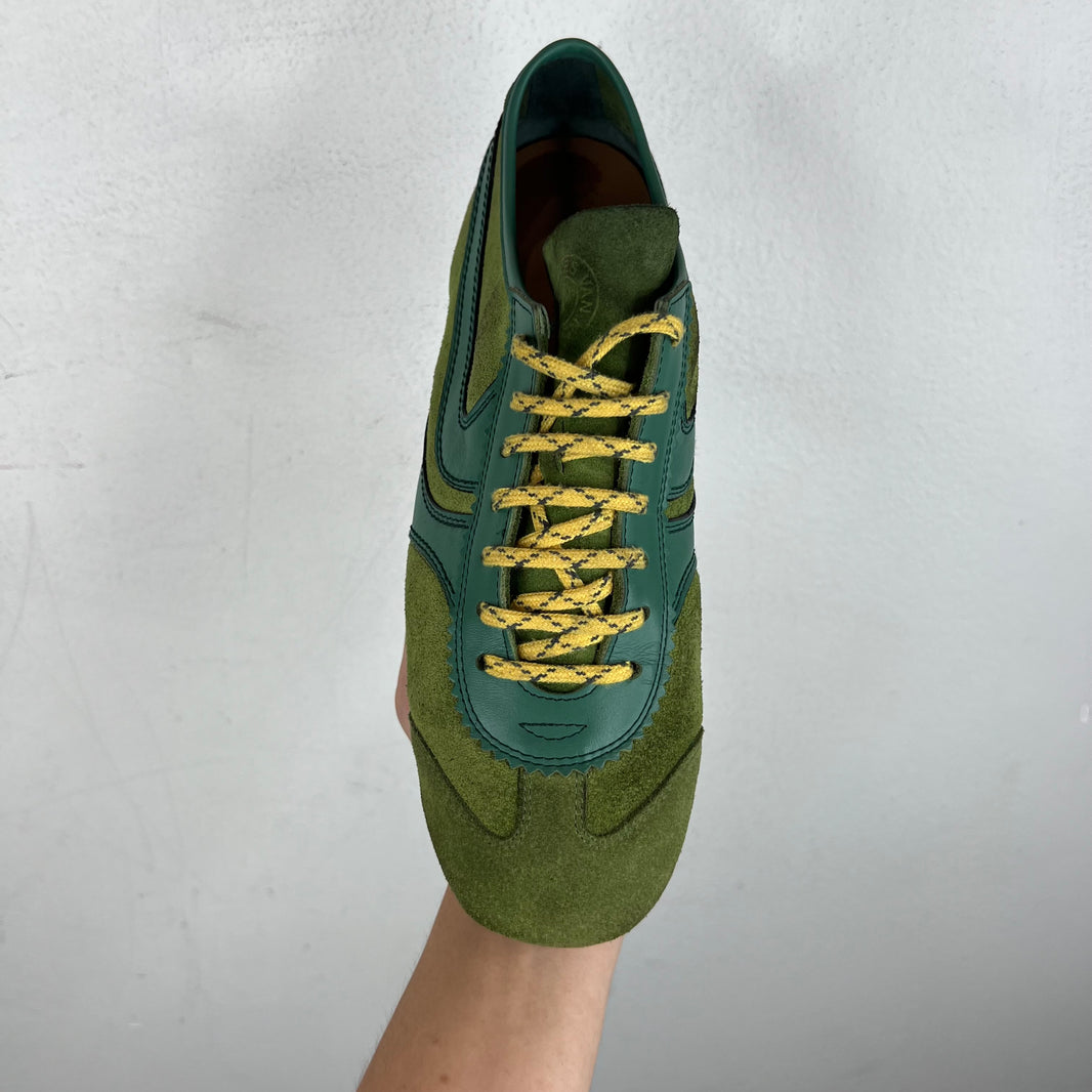 Dries Van Noten Green Leather Trim Sneakers