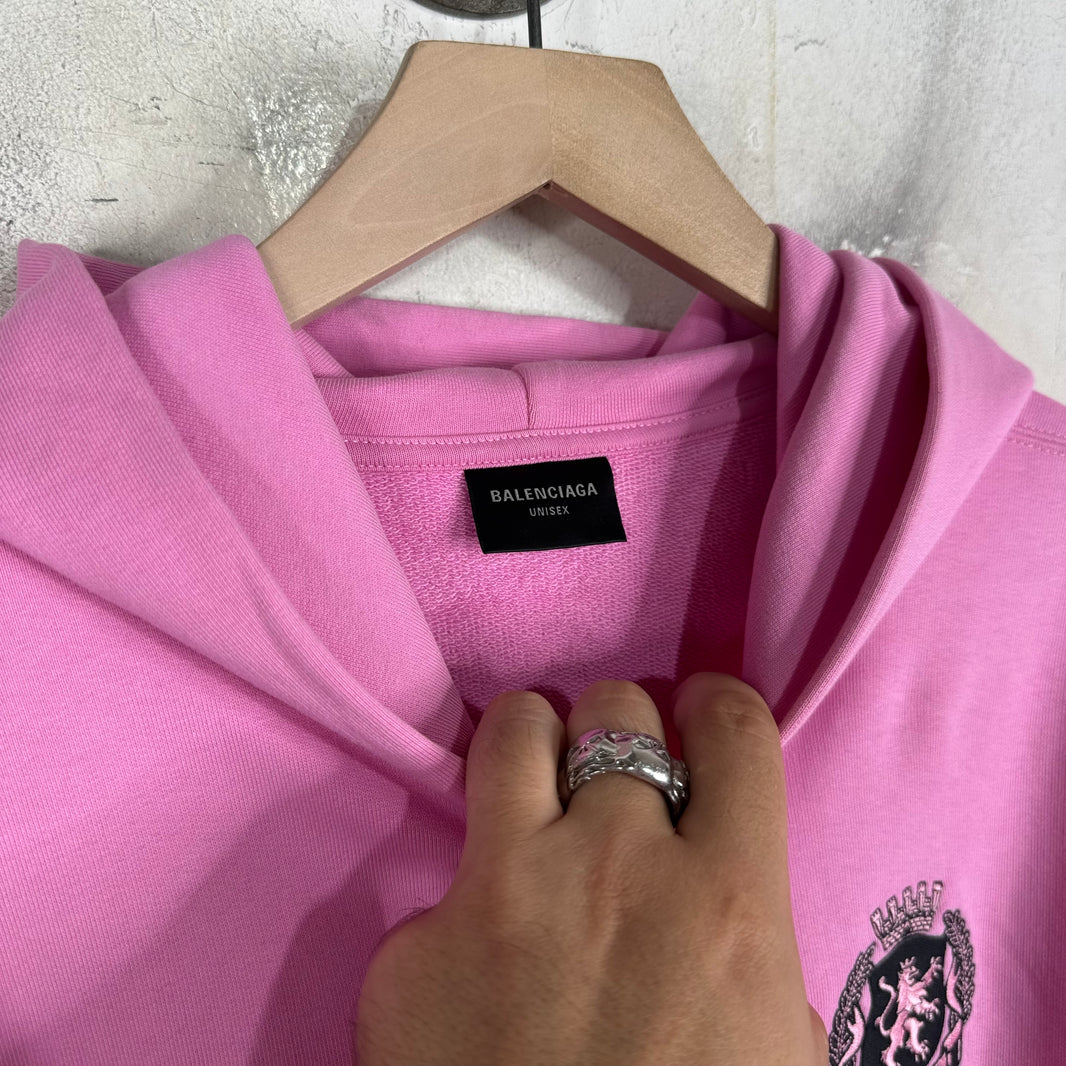 Balenciaga Pink Paris Soccer Zip Hoodie