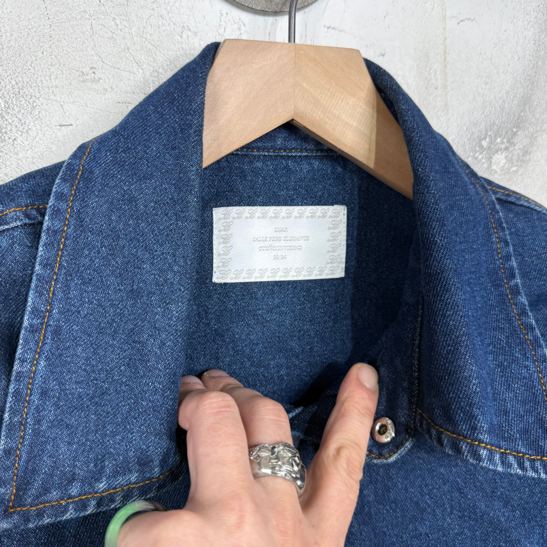 Luar Padded Shoulder Denim Overshirt