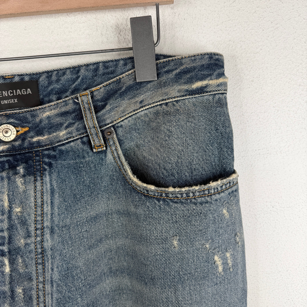 Balenciaga Mud Show Destroyed Jeans