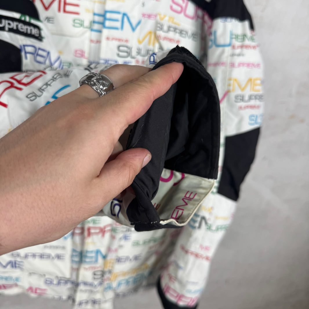 Supreme x TNF Multitcolor Script Puffer Parka Jacket