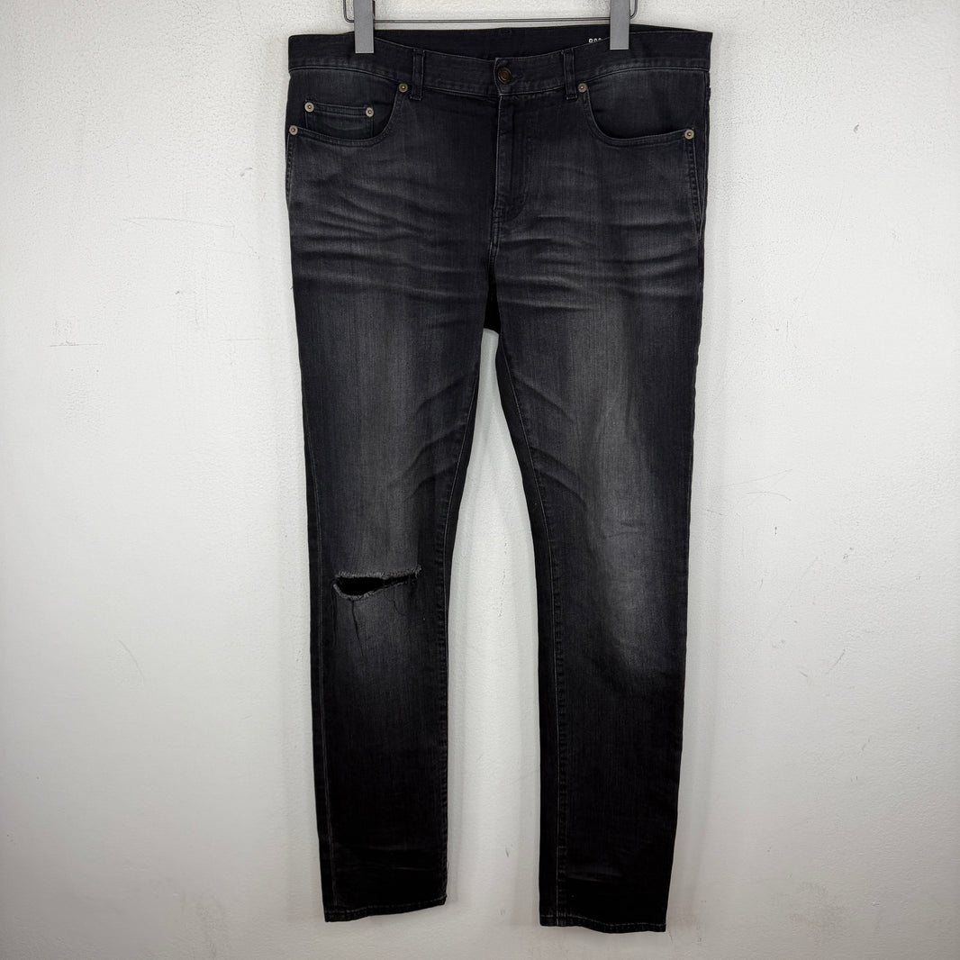 Saint Laurent Black D02 Knee Cut Denim Jeans