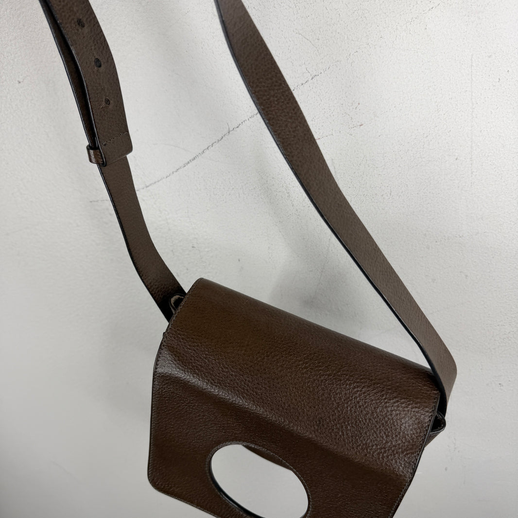 Lemaire Brown Leather Camera Side Bag