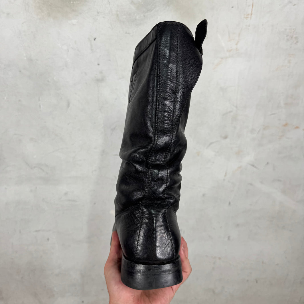 Dirk Bikkemberg Black Leather Pull On Boots