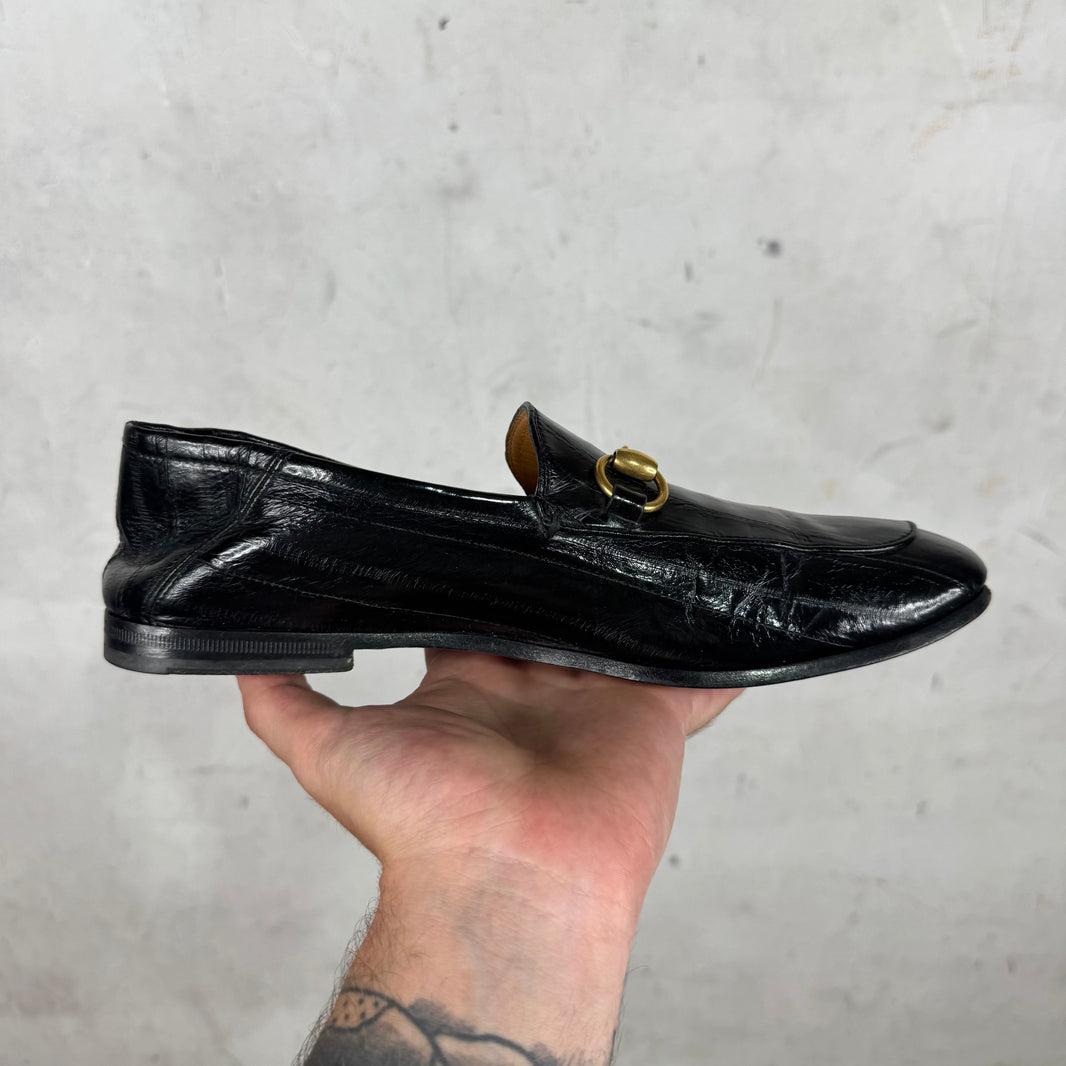 Gucci Eel Skin HorseBit Collapse Loafers
