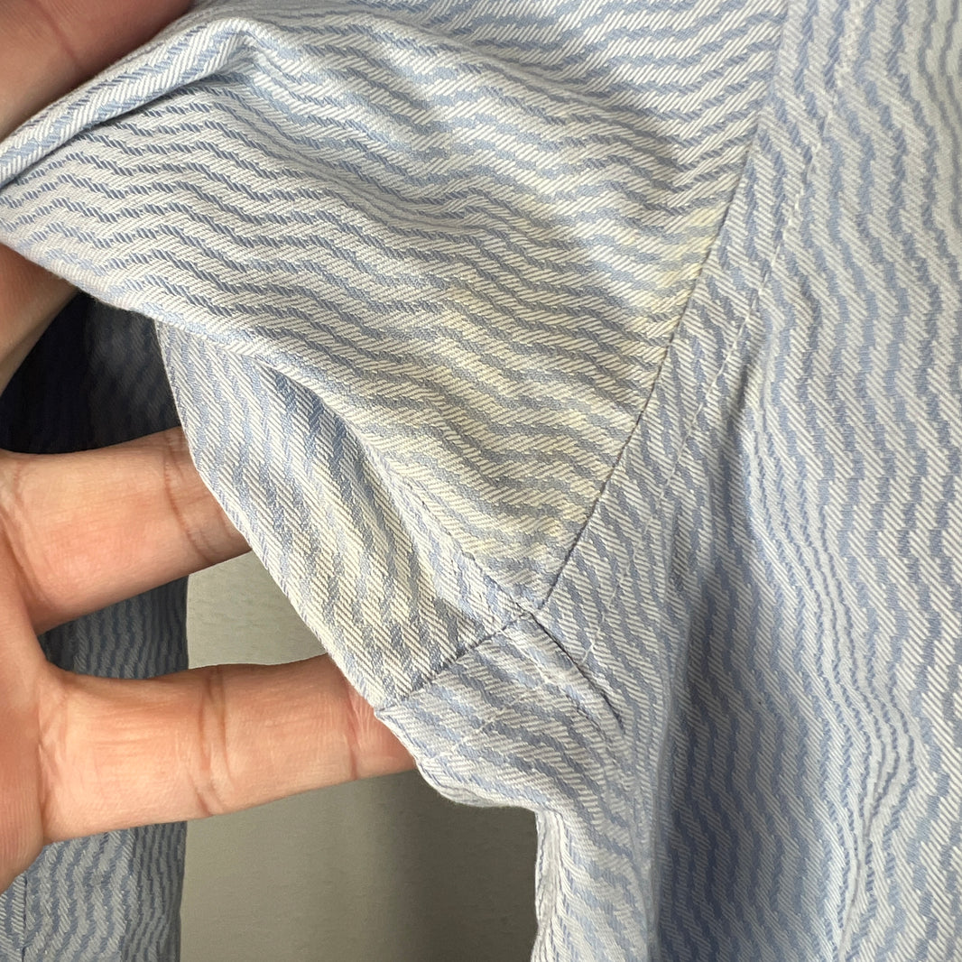 CDG Baby Blue Zigzag Pattern Button Up Shirt