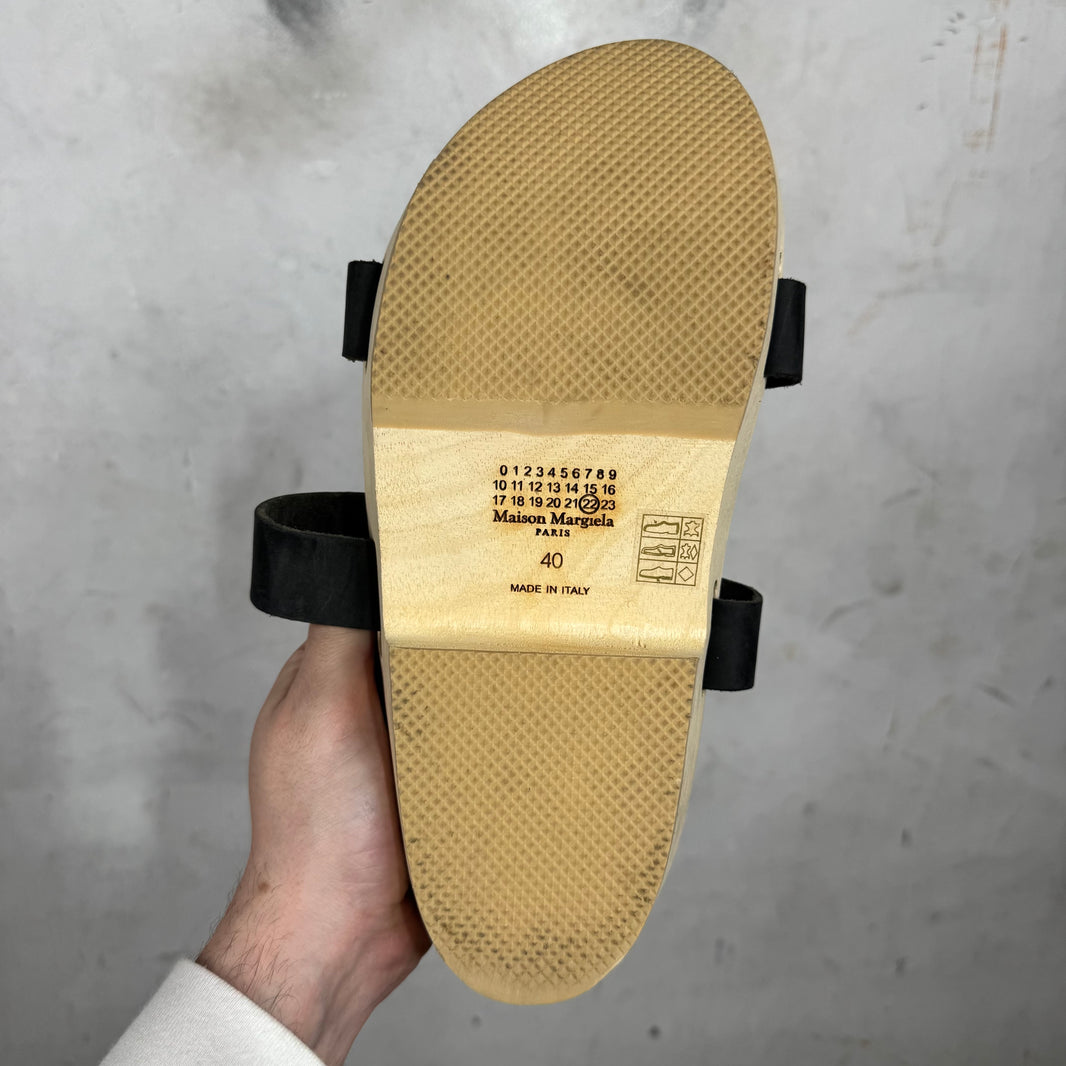 Margiela Wooden Strapped Clogs