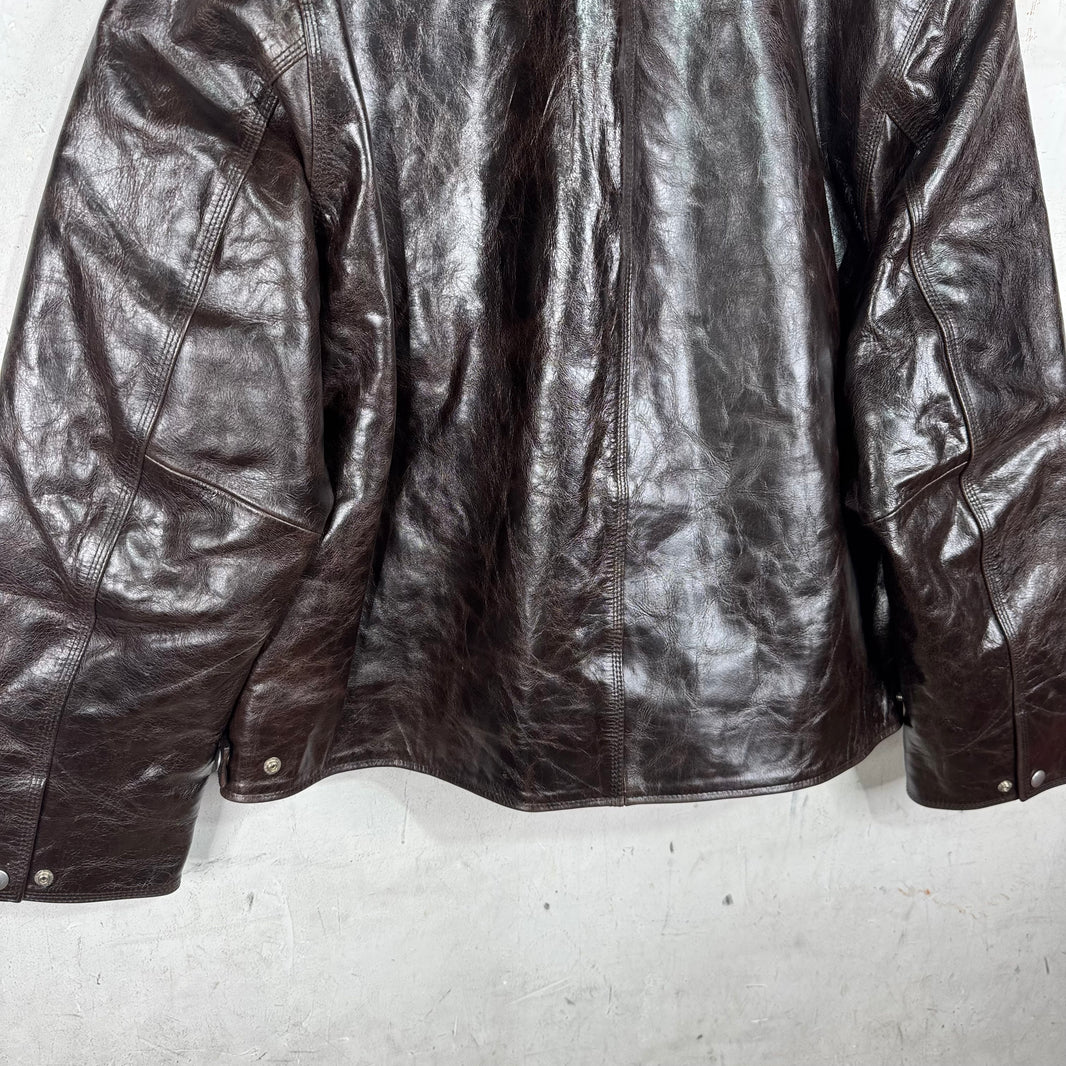 Stussy Brown Leather Garage Jacket