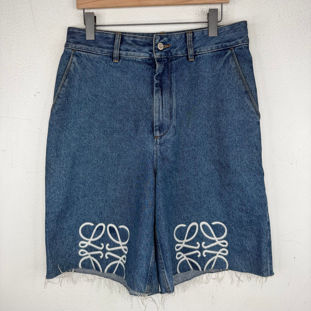 Loewe Anagram Cut Denim Shorts