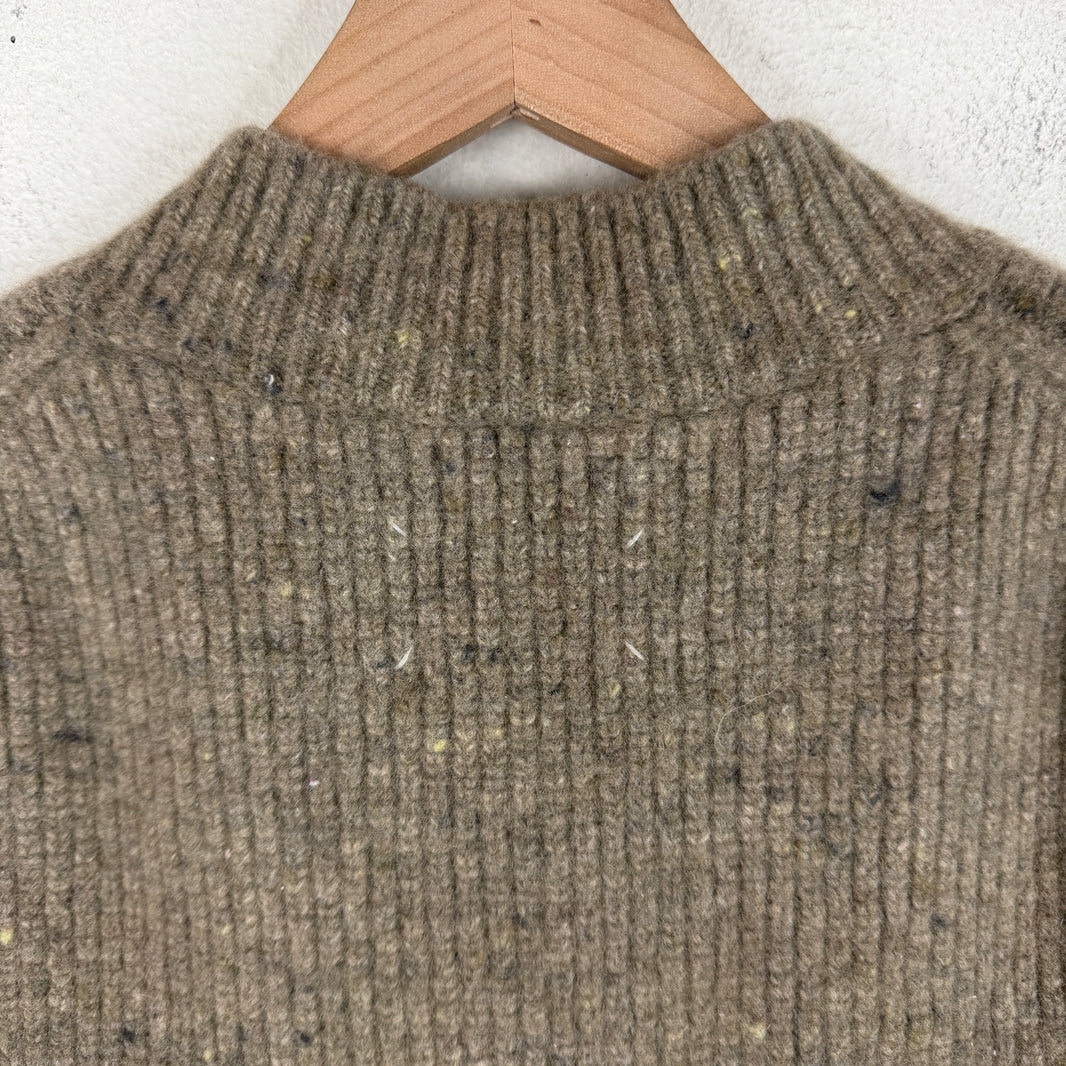 Margiela Brown Wool Cashmere Blend Open Side Cowl Vest