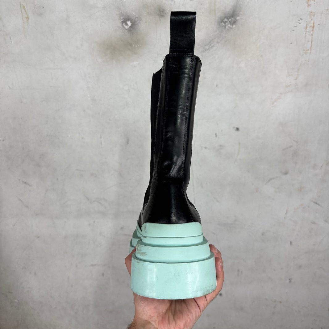 Bottega Veneta Teal Sole Lug Chelsea Boots