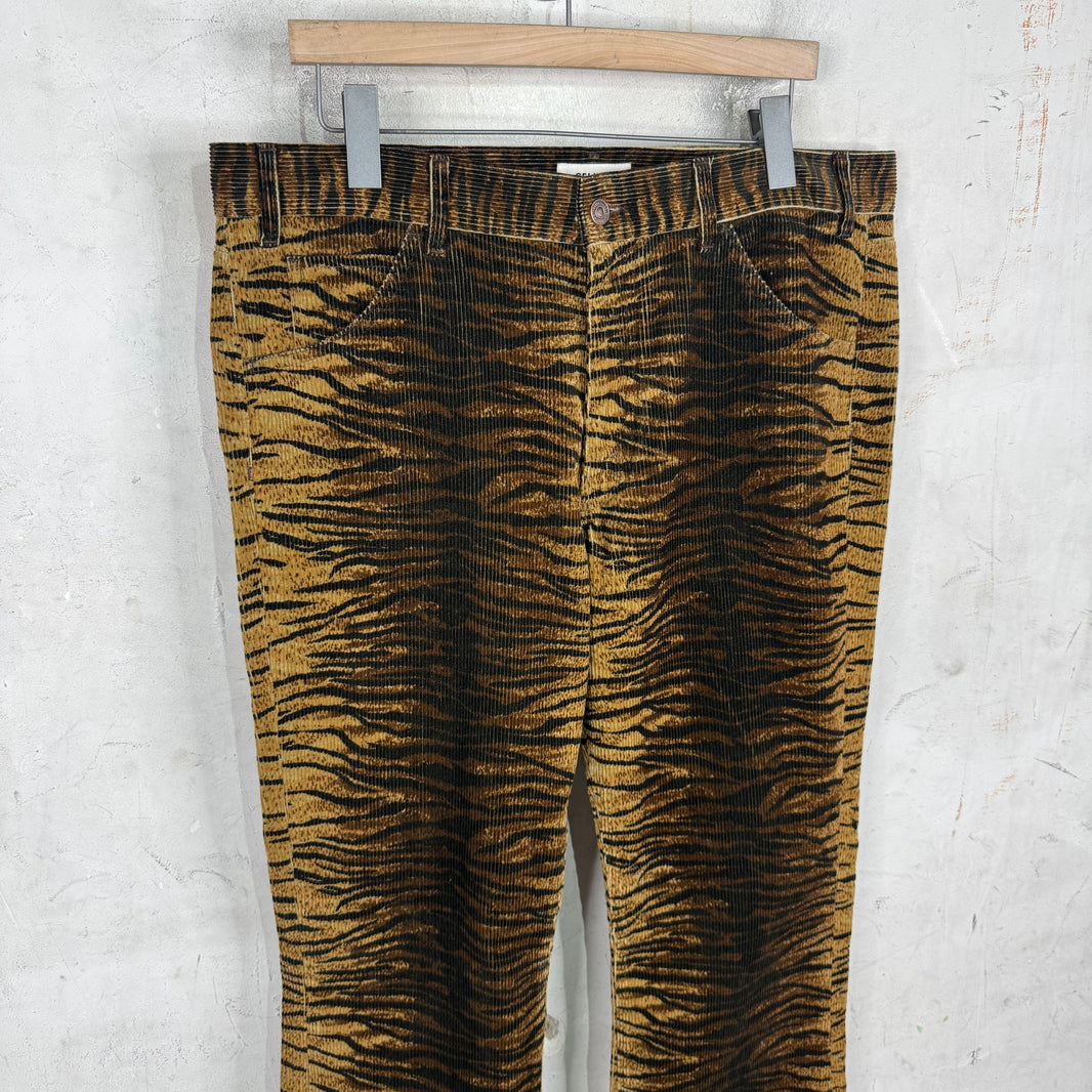 Celine Tiger Stripe Corduroy Flares