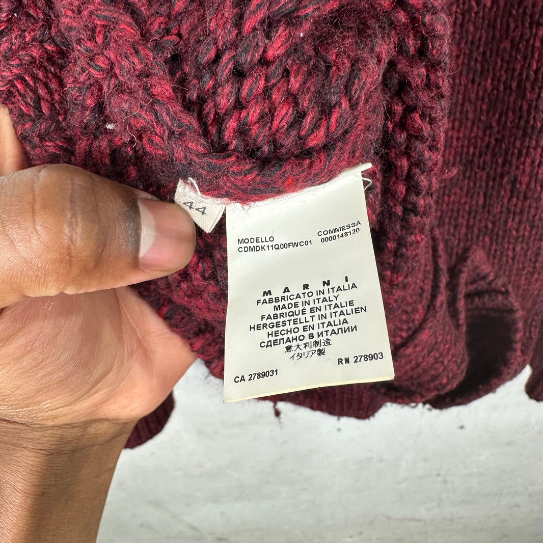 Marni Maroon Knit Cardigan