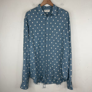 Saint Laurent Cropped Polka Dot Button Up LS Shirt