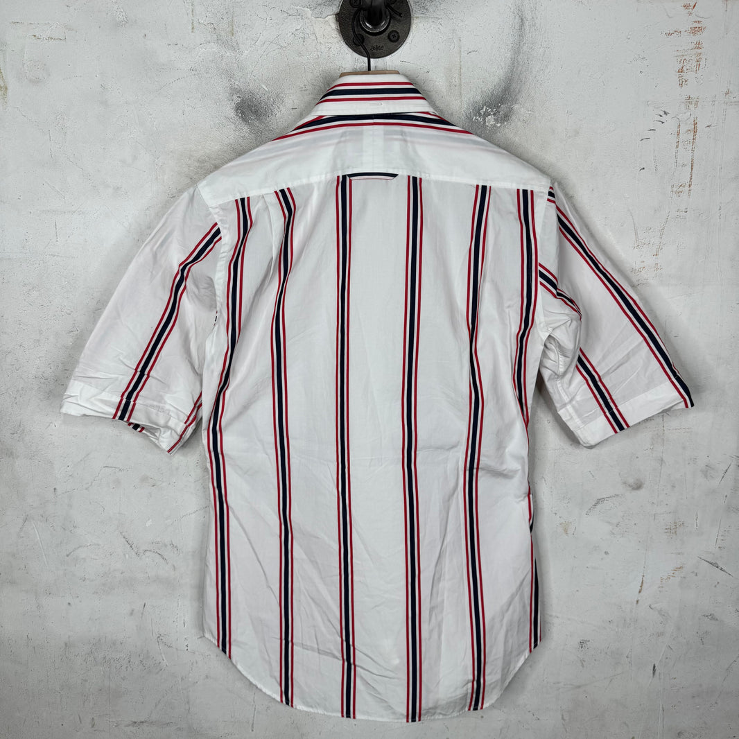 Thom Browne White Striped S/S Buttoned Shirt