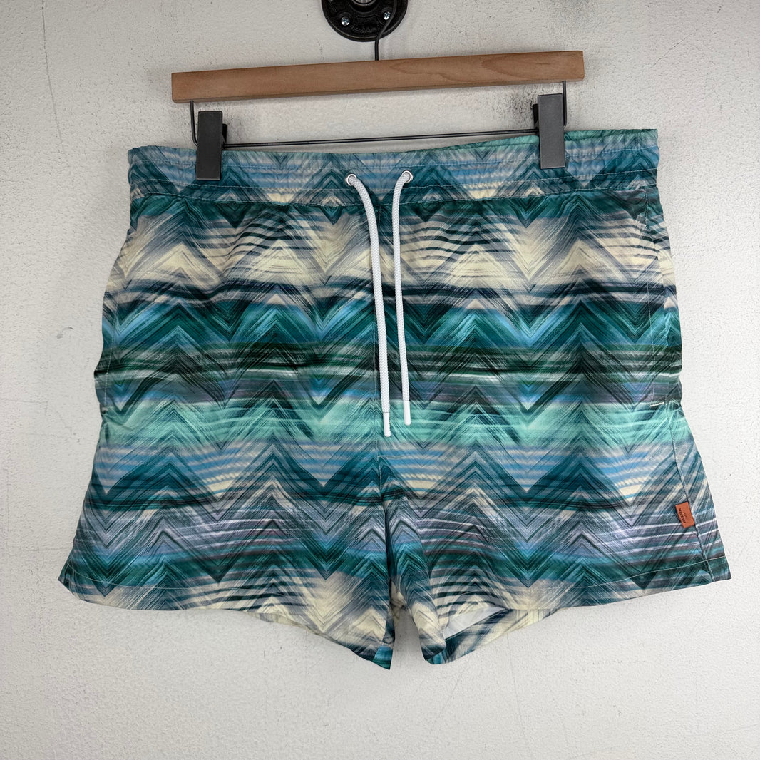 Missoni Blue Zig Zag Printed Swim Shorts