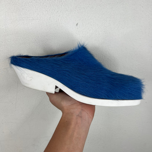 Marni Blue Calf Hair Loafers