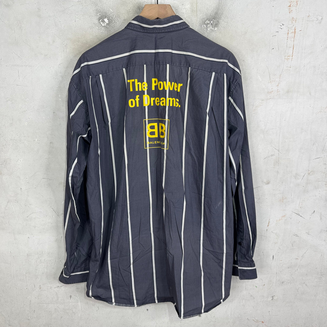 Balenciaga Power Of Dreams Striped Button Up
