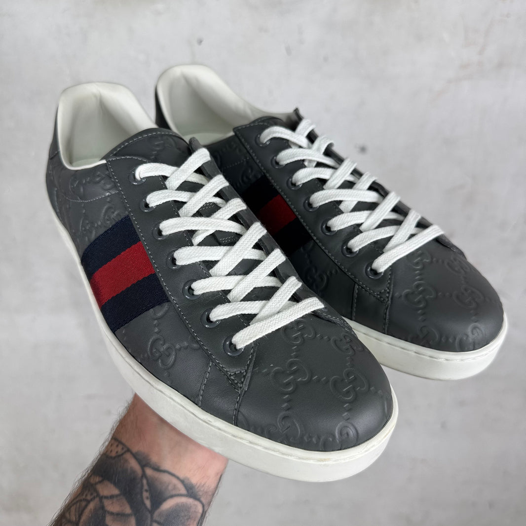 Gucci Grey Embossed Monogram Aces