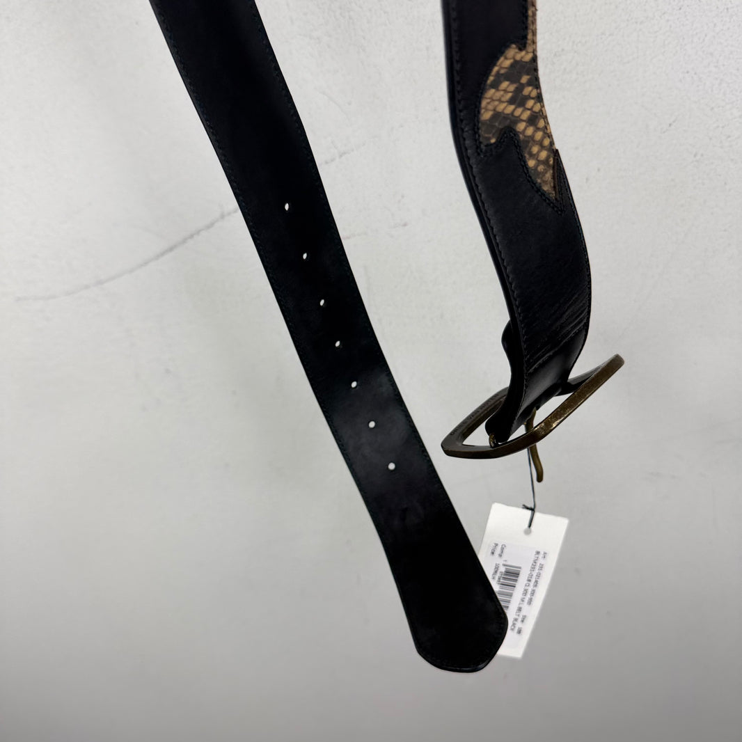 Dries Van Noten Snakeskin Western Belt