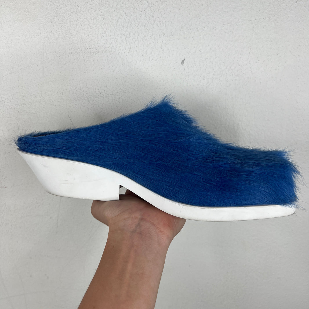 Marni Blue Calf Hair Loafers