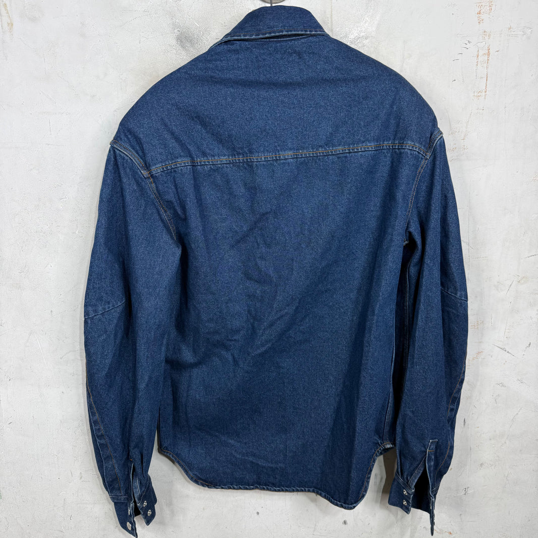 Luar Padded Shoulder Denim Overshirt