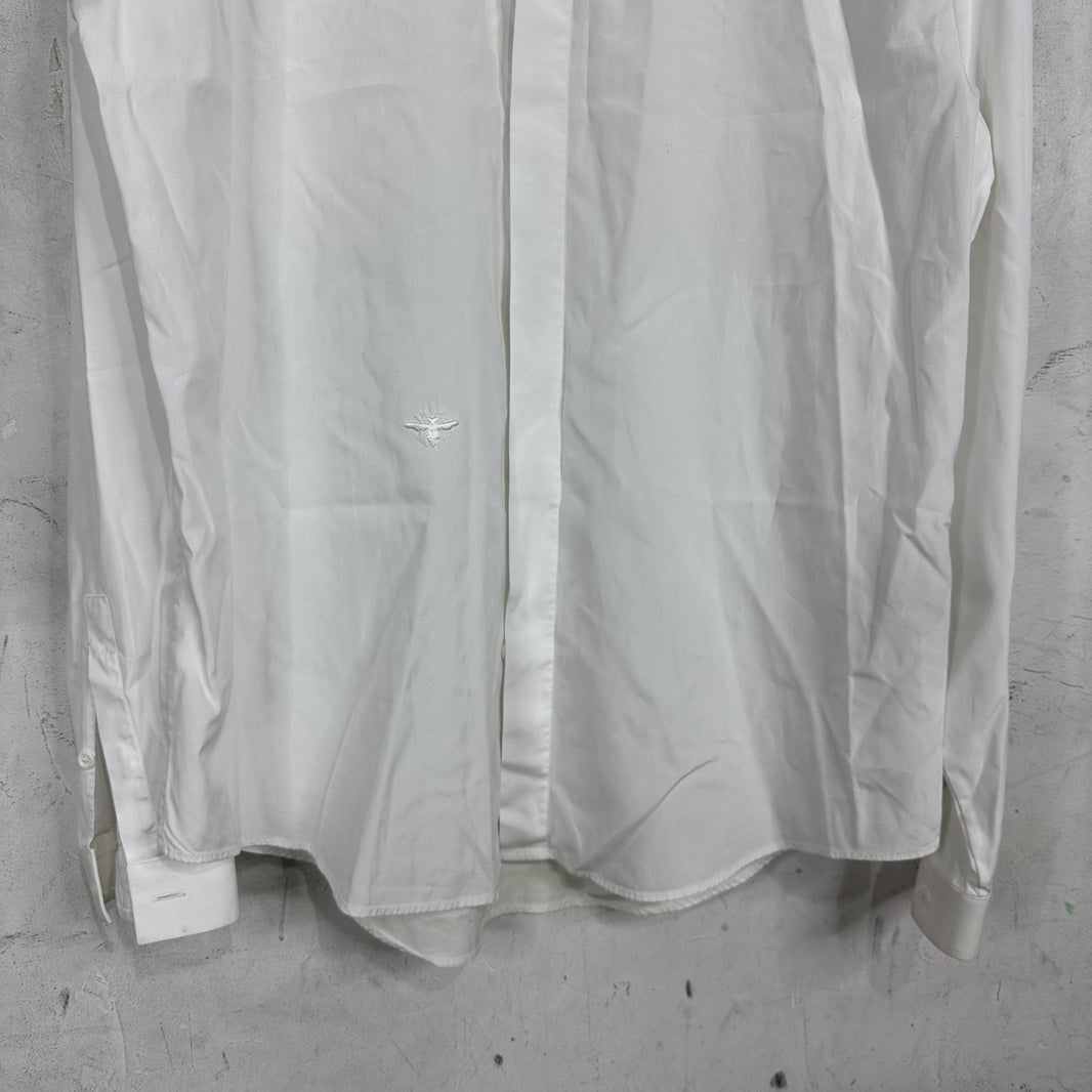 Dior White Bee Buttoned Shirt