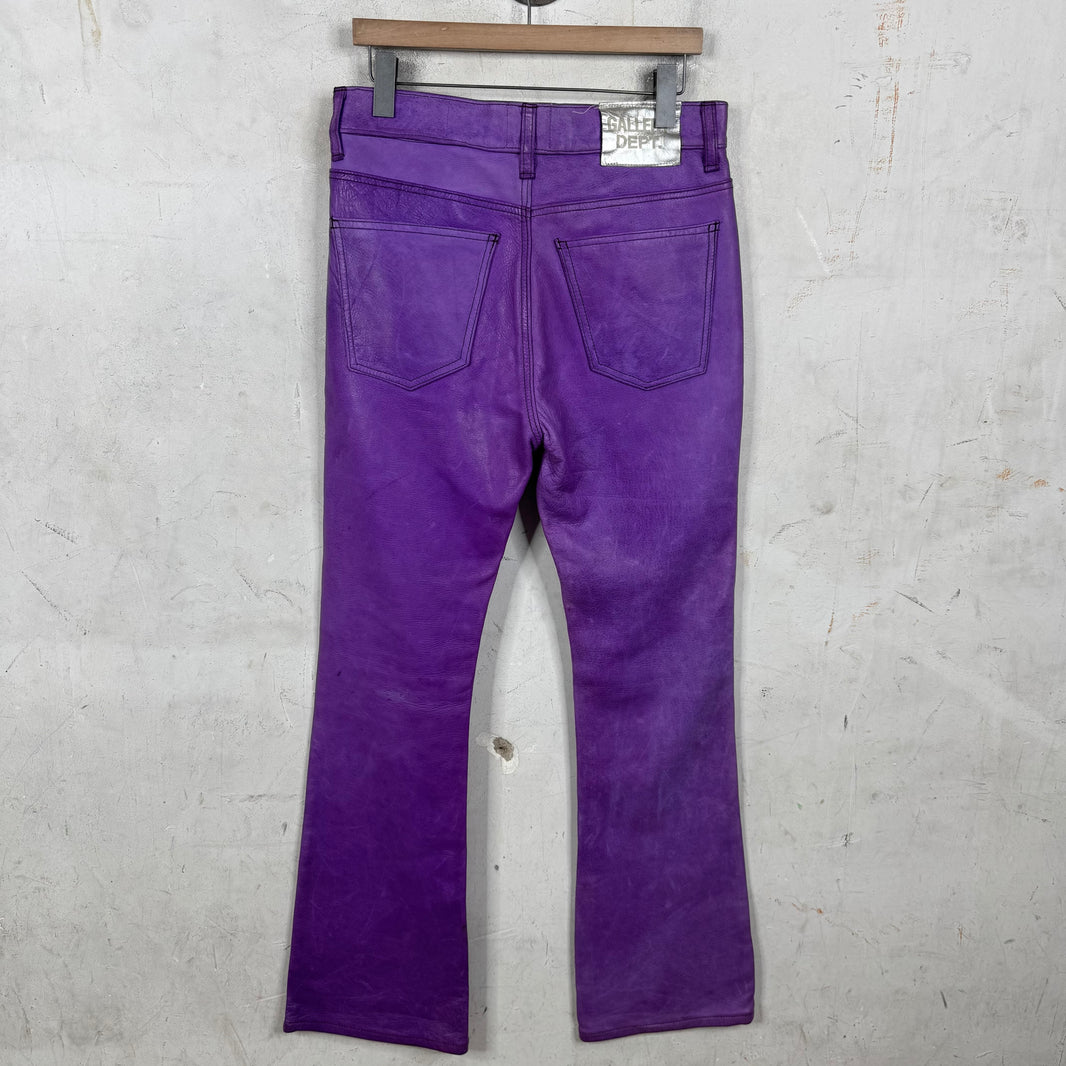 Gallery Dept Purple Leather Flared Pants