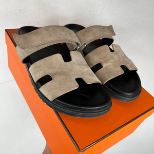 Hermes Suede Chypre Sandals