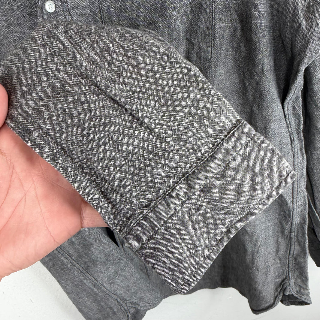 RRL Pocket Gray Button Up L/S Pocket Shirt