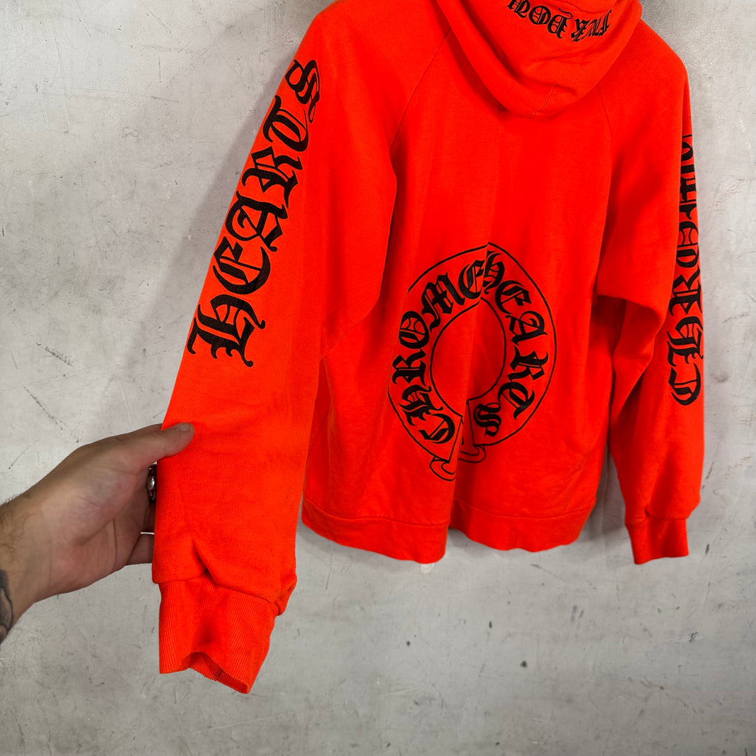 Chrome Hearts Orange Thermal Horseshoe Pullover Hoodie