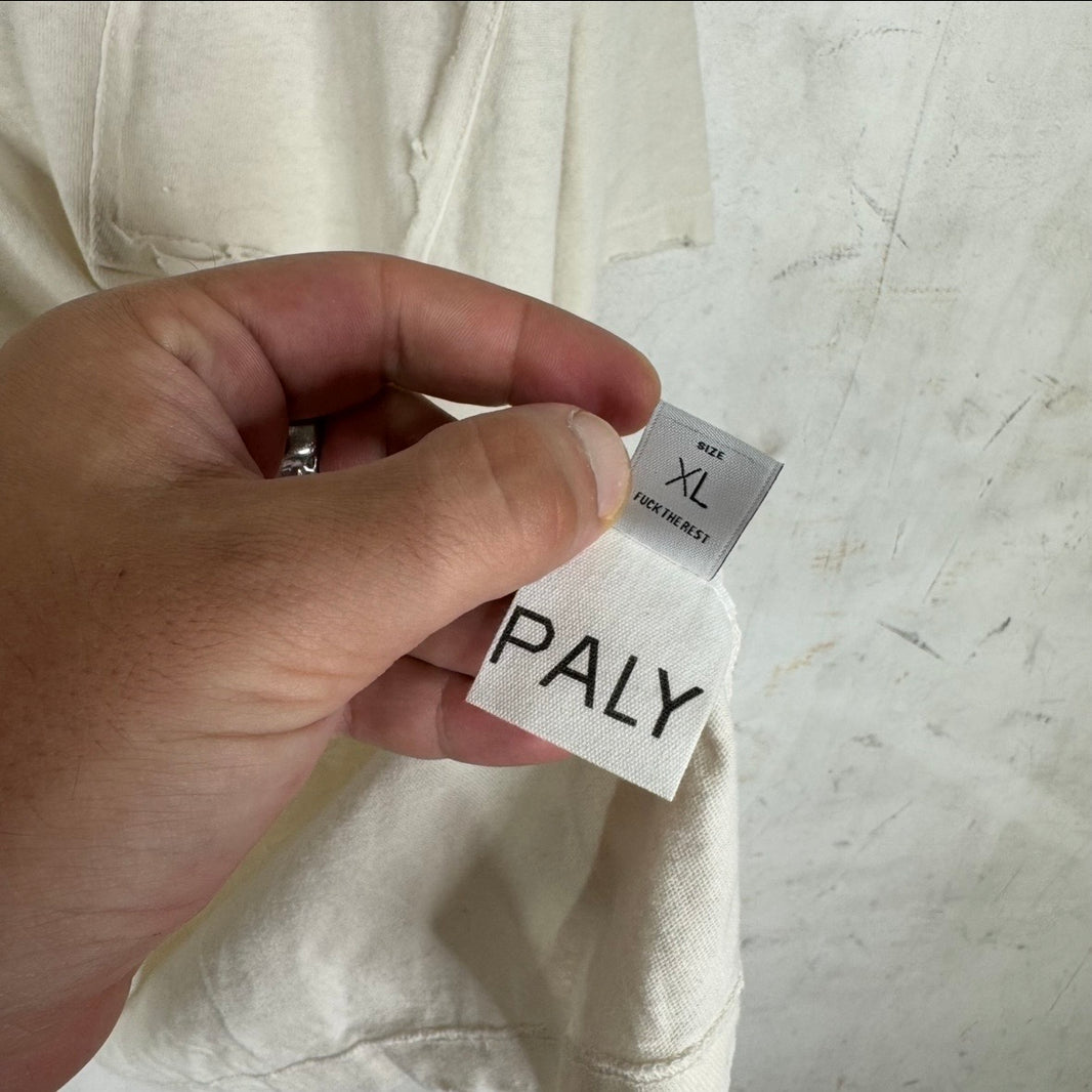Paly White Ripped Pocket Logo T-Shirt