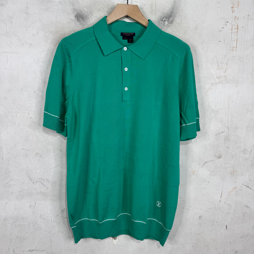 Louis Vuitton Teal Uniformes Knitted Polo