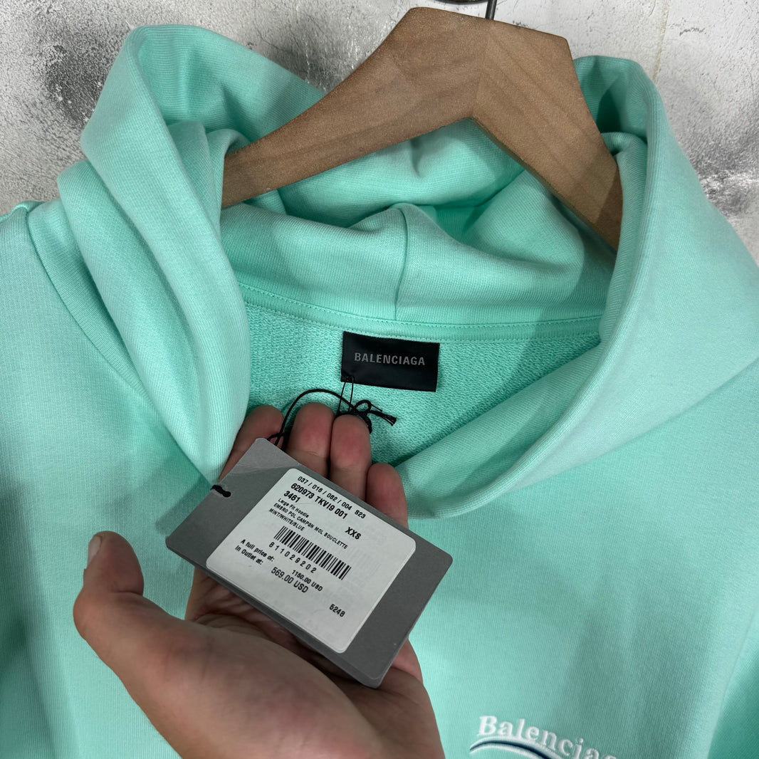 Balenciaga Embroidered Mint Campaign Hoodie