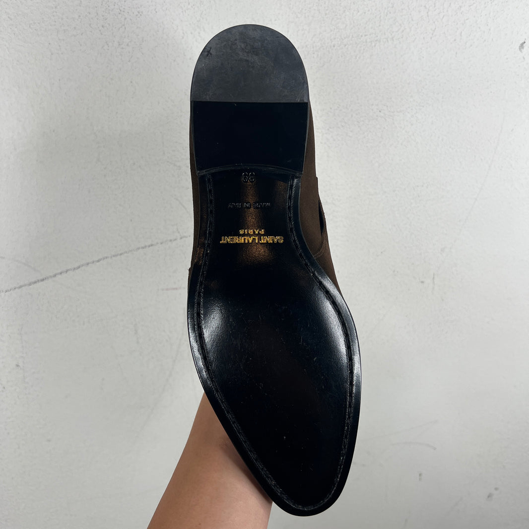 Saint Laurent Brown Jodphur Suede Boots