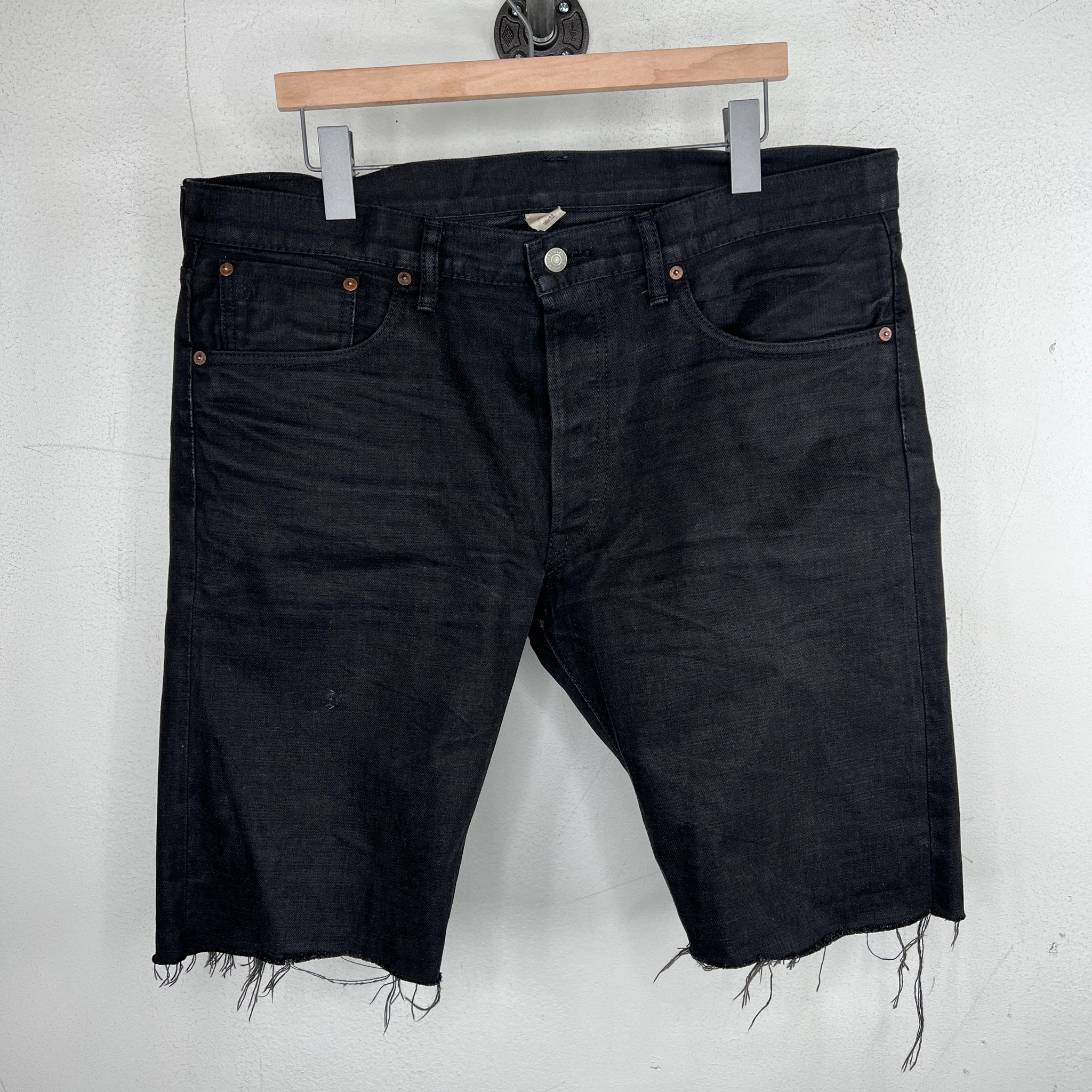 RRL Black Cropped Shorts