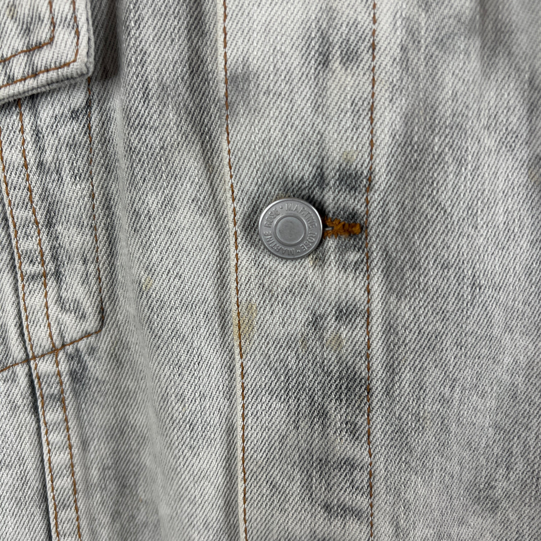 Martine Rose Zip Stone Wash Denim Jacket