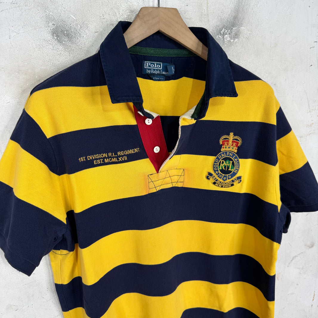 Ralph Lauren Navy/Yellow Striped Bleecker Polo