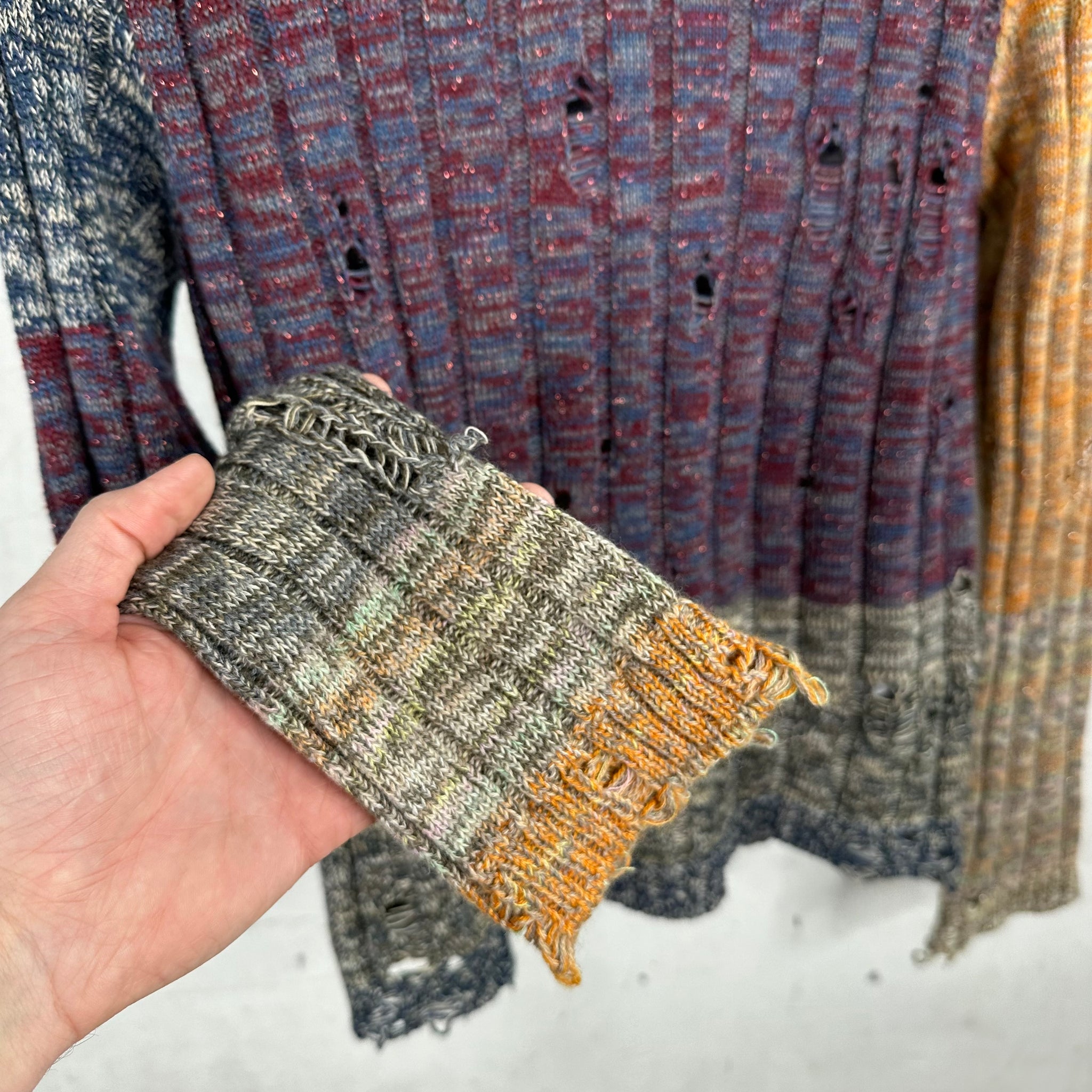 Acne Studios Distressed Knit Glitter Sweater