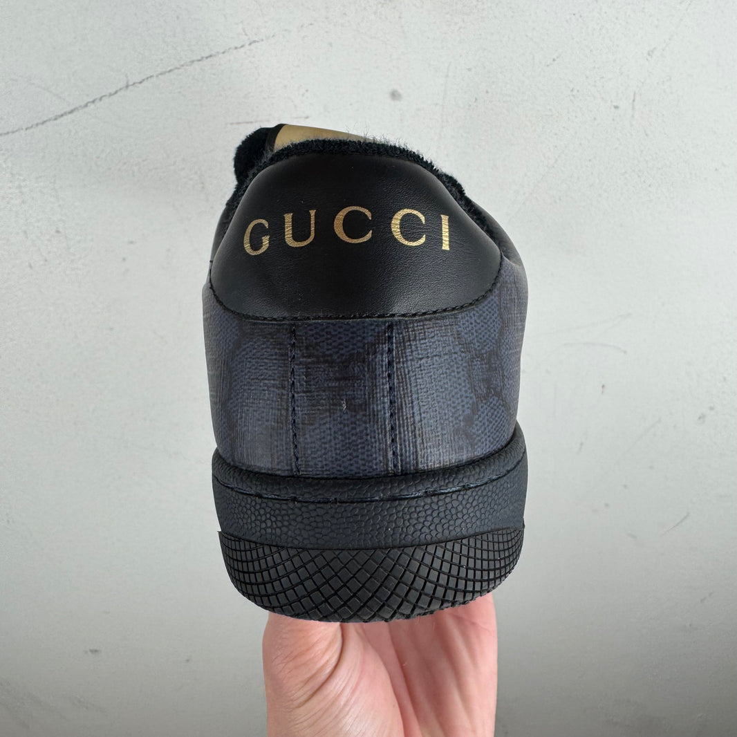 Gucci Navy Monogram Screener Sneakers