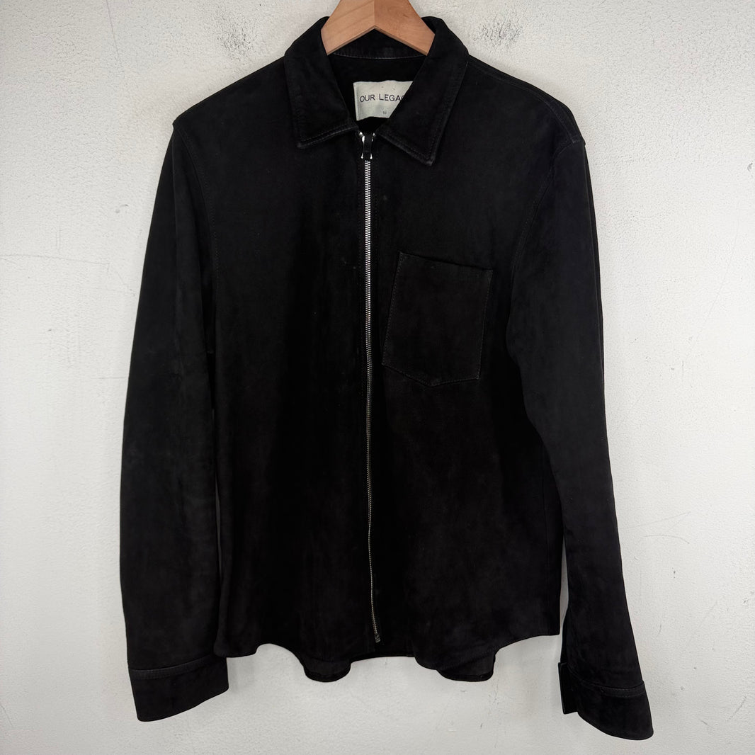 Our Legacy Leather Suede Zip Shirt
