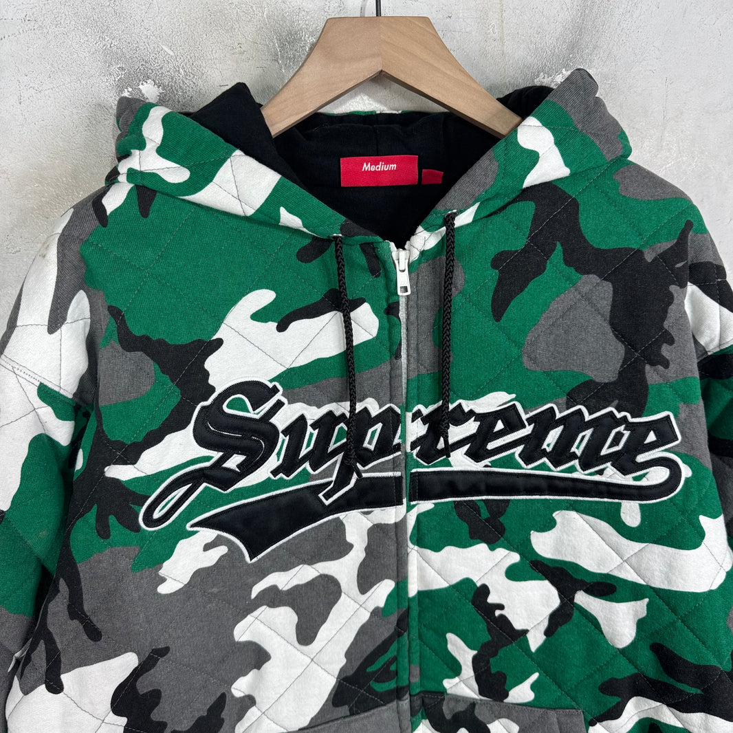 Supreme Quilted Camo Zip Hoodie