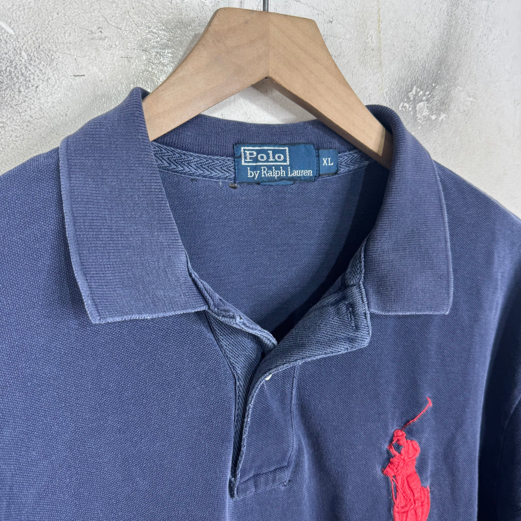 Ralph Lauren Distressed Navy/Red USA Sleeve Pony Polo