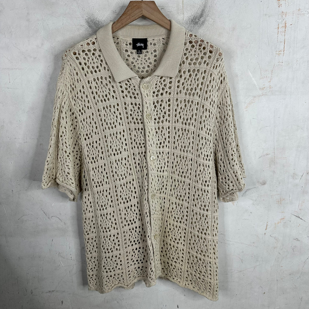 Stussy Beige Crochet Shirt