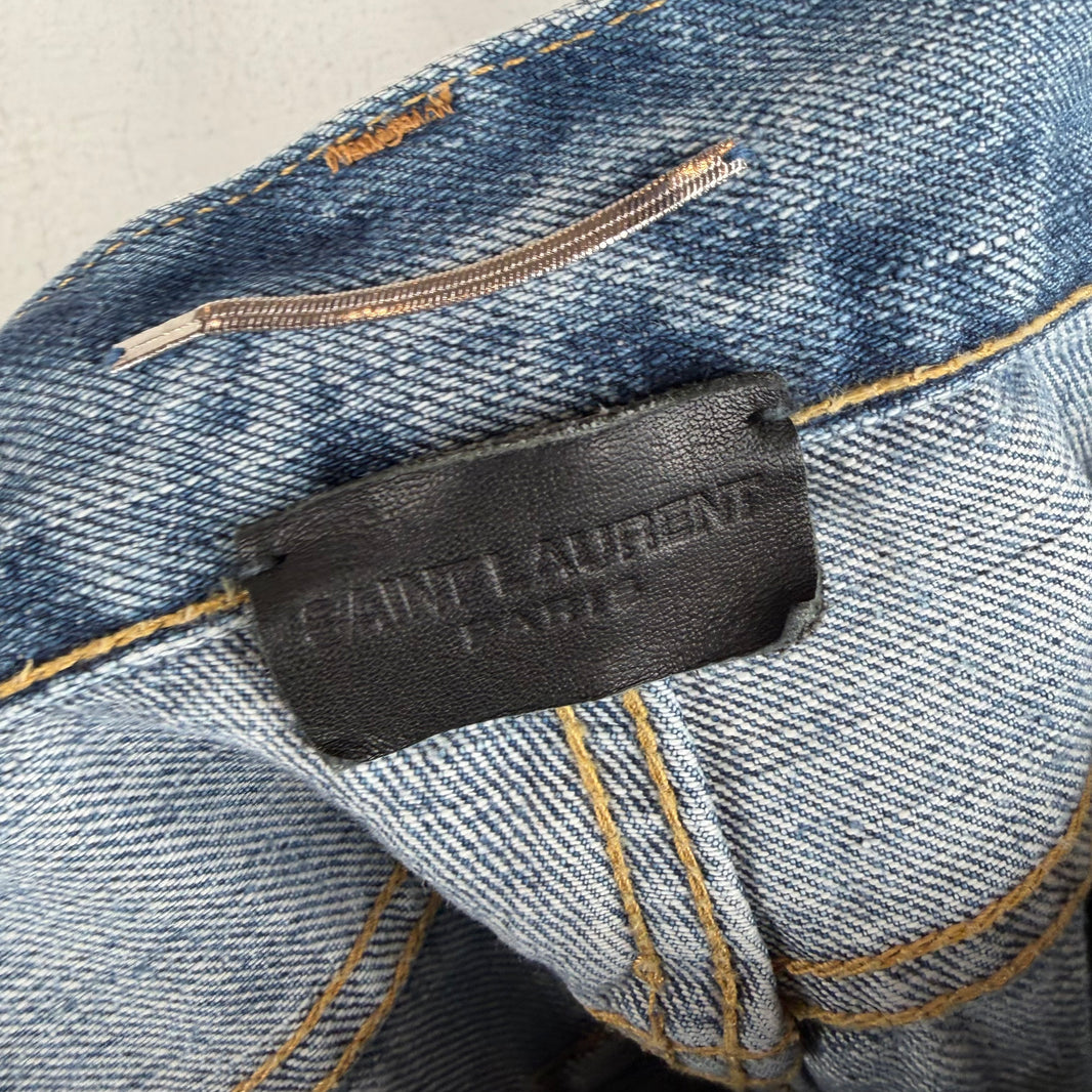 Saint Laurent Light Washed Repaired D02 Jeans