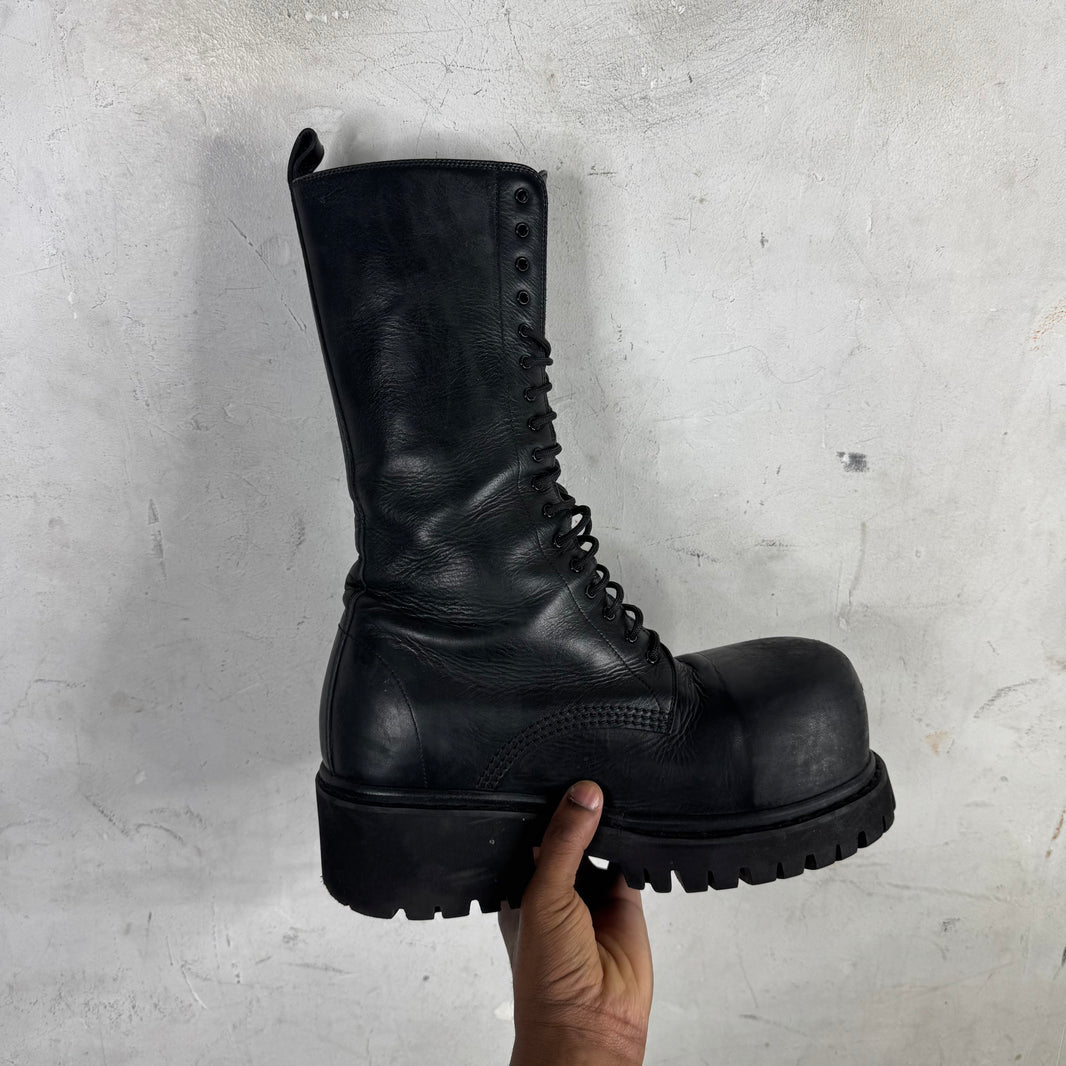 Balenciaga Tall Leather Stomper Boots