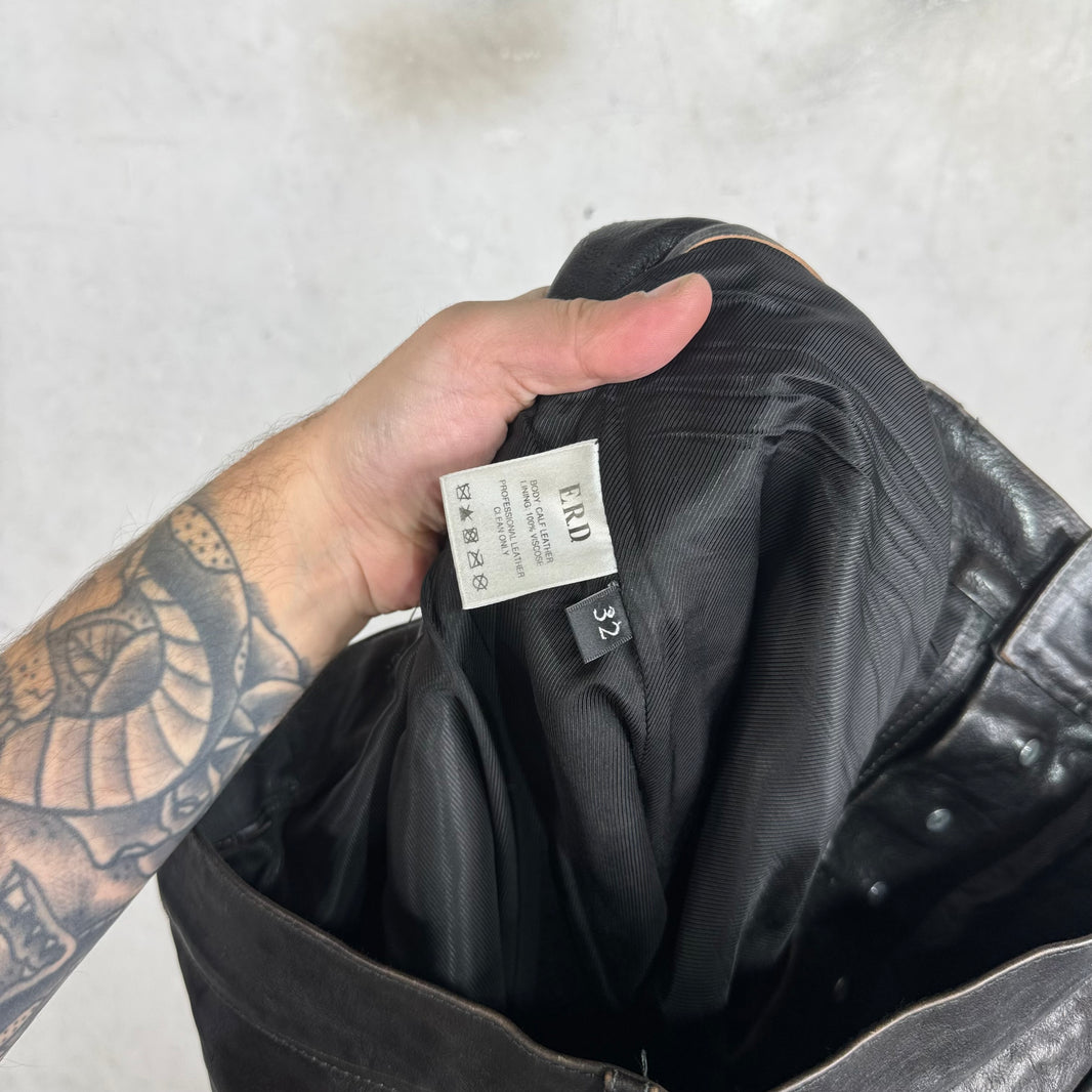 ERD Repaired Flared Leather Pants
