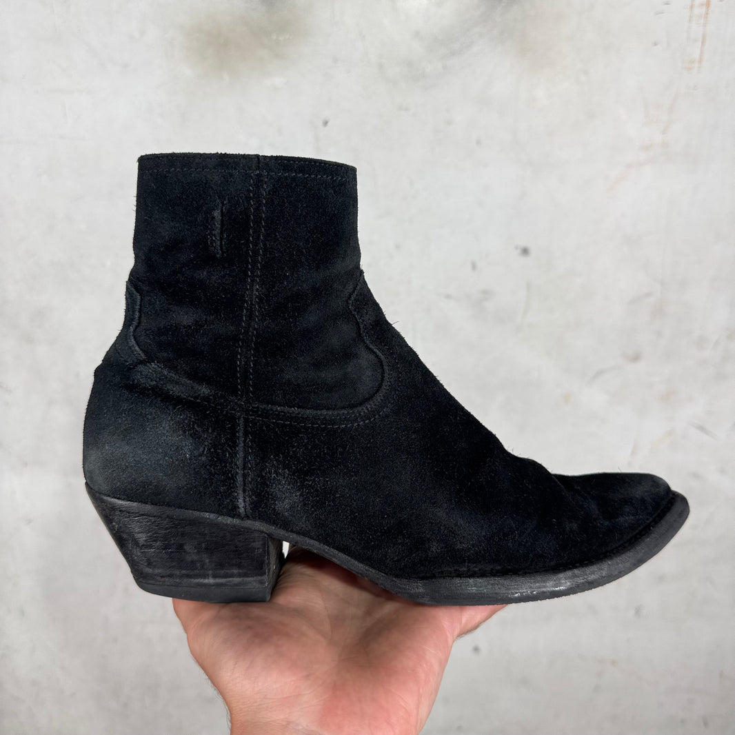 Saint Laurent Suede Lucas Boots